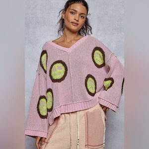 #242 Price Firm 🌸New! Pol Oversized Peace Sweater